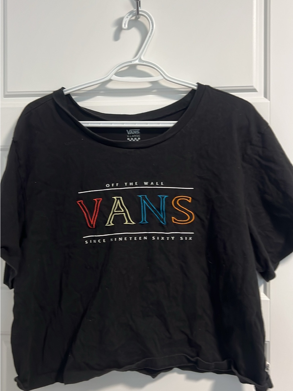 Vans Black T‑Shirt with Multicolor Logo